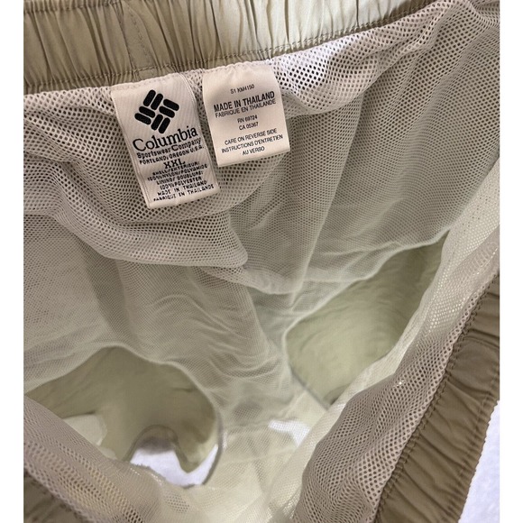 Columbia Sportswear Nylon Pull On Buckle Swim Trunks Mens Size XXL Khaki Pockets - Picture 7 of 11